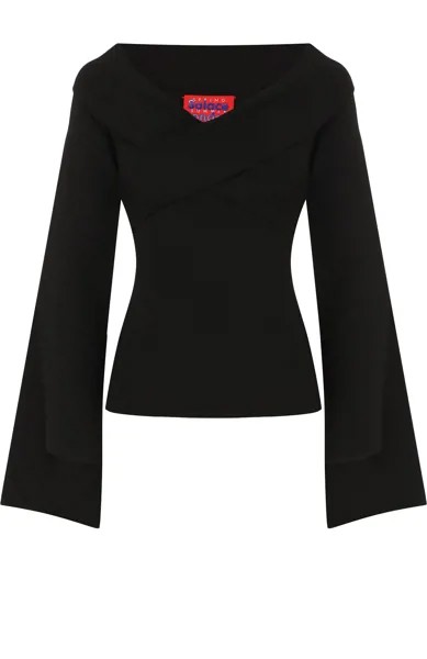 Однотонный топ асимметричного кроя из вискозы Solace London