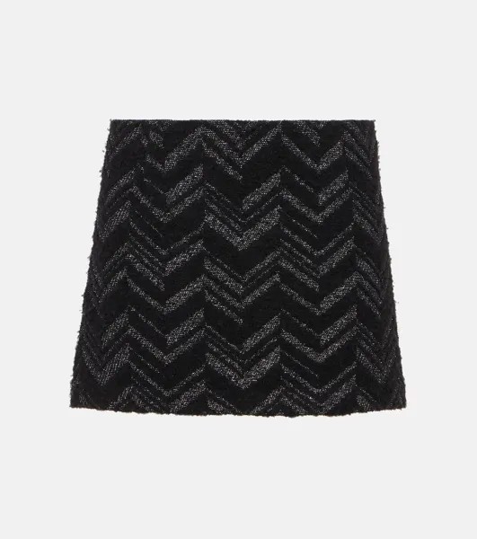 Мини-Юбка букле с зигзагом Missoni, черный