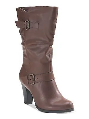 STYLE - COMPANY Женские коричневые ботинки на каблуке с напуском и миндалевидным носком на молнии 7