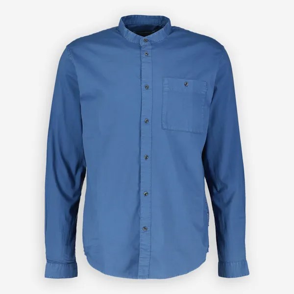 Темно-синяя рубашка с воротником стойкой Tom Tailor Denim