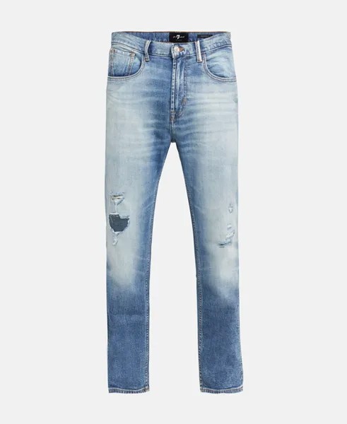 Прямые джинсы 7 for all Mankind, цвет Slate Blue