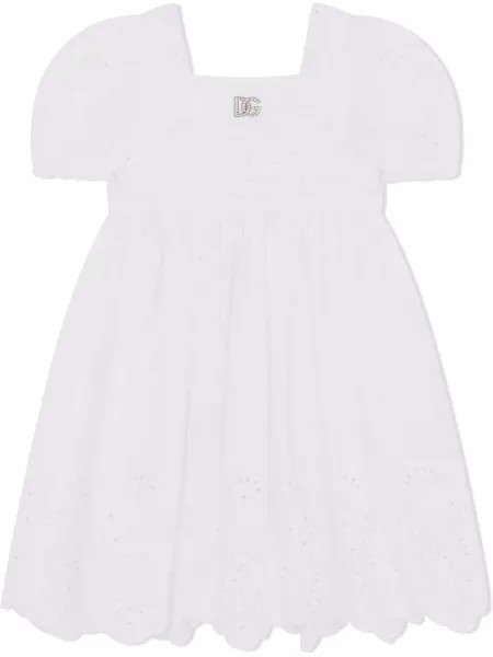 Dolce & Gabbana Kids платье с английской вышивкой