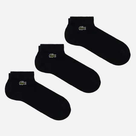 Комплект носков Lacoste 3-Pack Sport Low-Cut, цвет чёрный, размер 41-46 EU