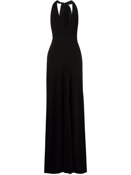 Halston Heritage длинное платье с вырезом халтер