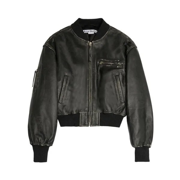 Куртка Acne Studios Leather Jacket, черный