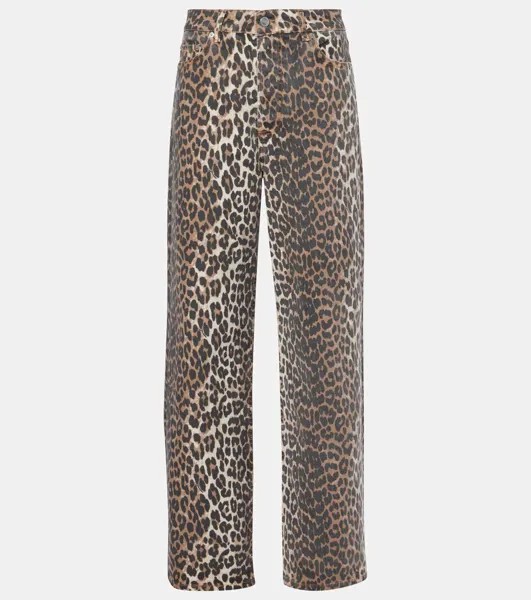 Прямые джинсы Izey с леопардовым принтом Ganni, цвет leopard