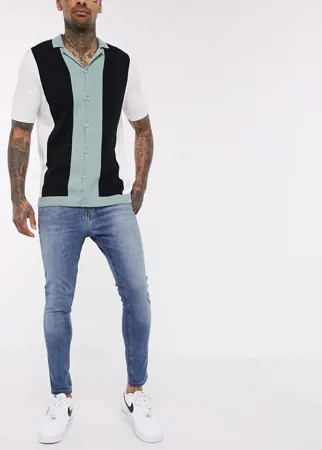 Синие джинсы с напылением New Look-Голубой
