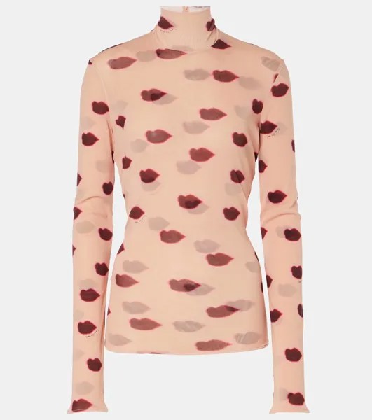 Водолазка из принтованного хлопка Stella Mccartney, цвет dusty rose