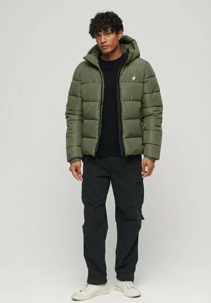 Зимняя куртка Superdry ПУФФЕР, цвет dusty olive green