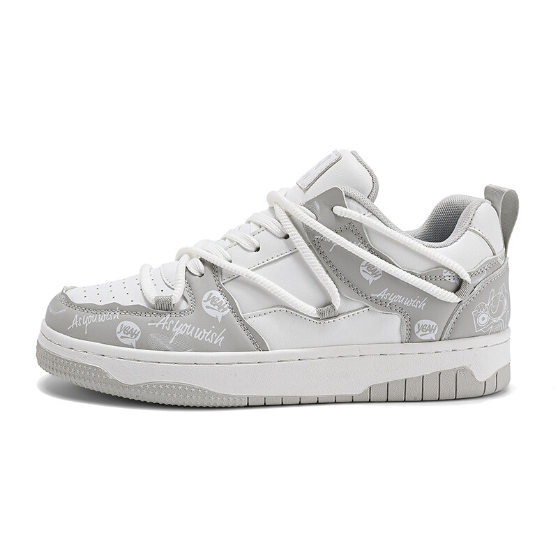 Кроссовки MIIOW Trend Party Series Skateboarding Shoes Unisex Low-top, белый/серый