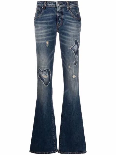 John Richmond джинсы bootcut с эффектом потертости