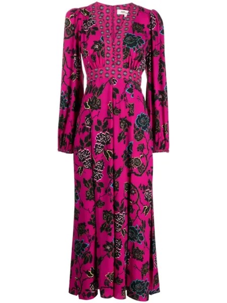 Diane Von Furstenberg платье макси Anjiali с цветочным принтом, розовый