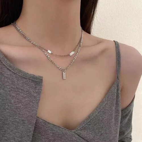 Колье, длина 40 см, серебряный
