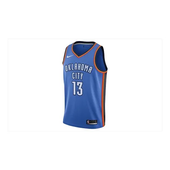Футболка баскетбольная майка nba sw fan edition oklahoma city thunder paul george № 13 Nike, синий
