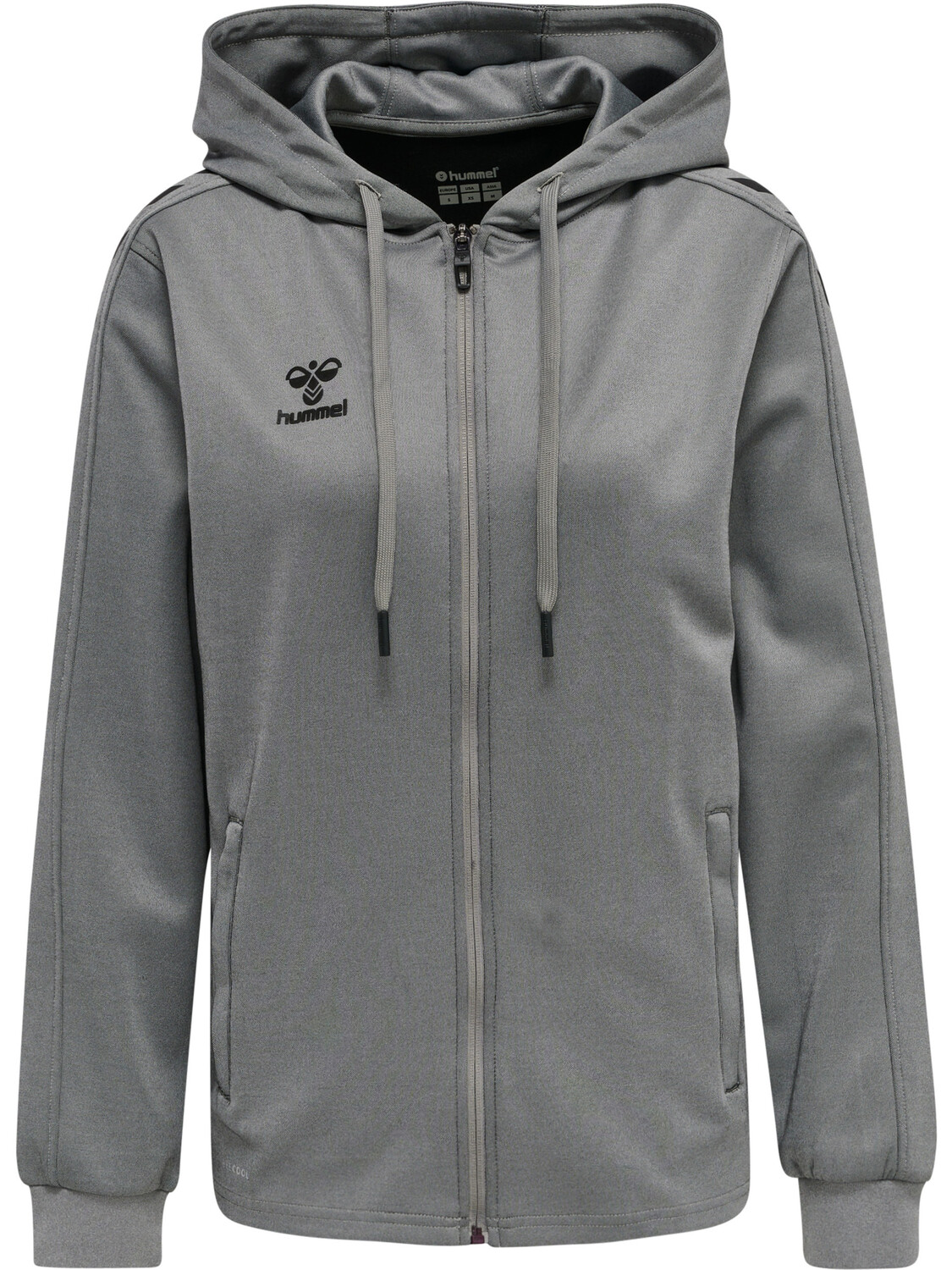 Толстовка Hummel Hoodie Hmlcore Xk Poly Zip Hood Sweat Woman, серый меланж