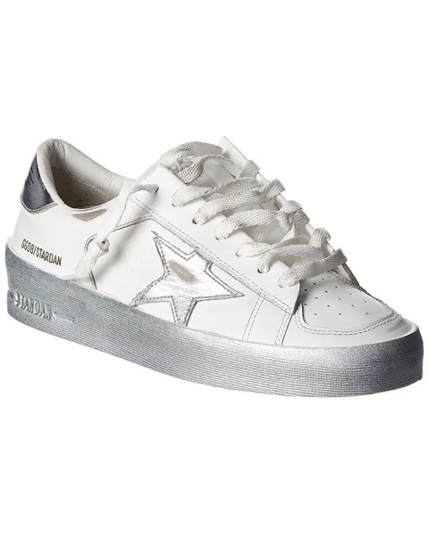 Кожаные кроссовки Golden Goose Stardan, цвет White/Silver