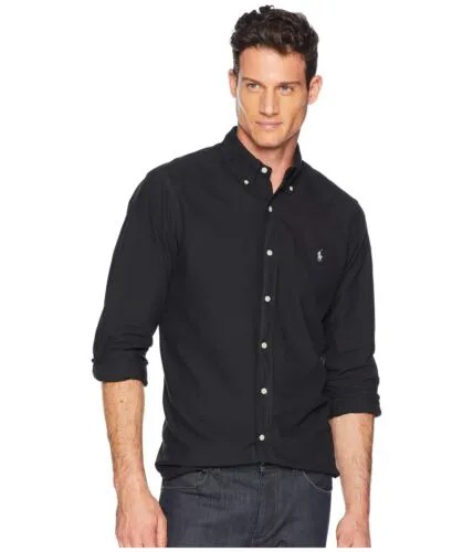 Polo Ralph Lauren — спортивная рубашка LS Dyed Oxford, классическая (BSR), черная поло, XXL