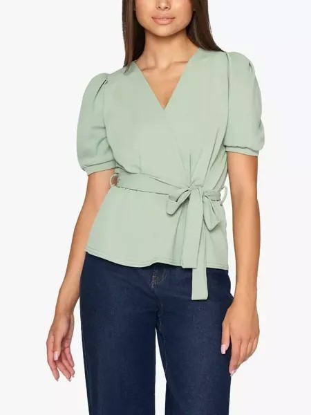 Топ Sisters Point Nasa Short Sleeve Wrap, цвет mint