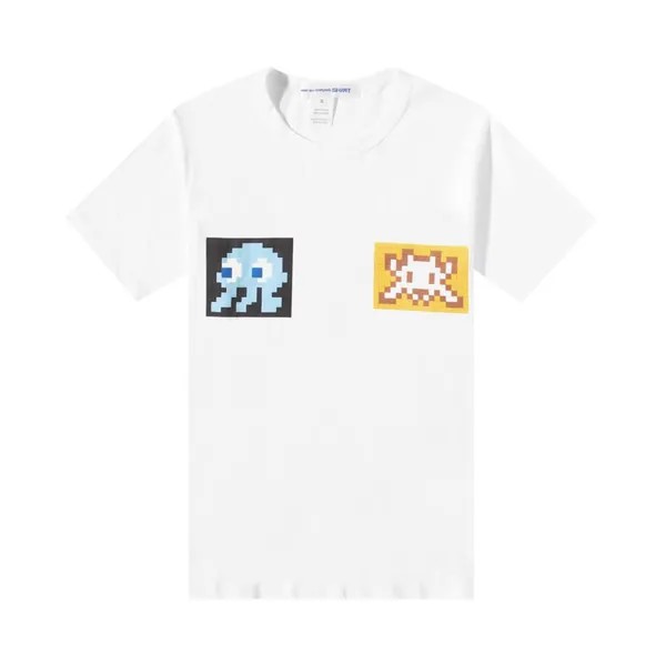 Рубашка Comme des Garçons SHIRT x Invader Graphic Tee 'White', белый