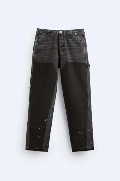 Джинсы Zara Carpenter Patchwork, черный