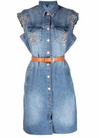 LIU JO джинсовое платье-рубашка с короткими рукавами