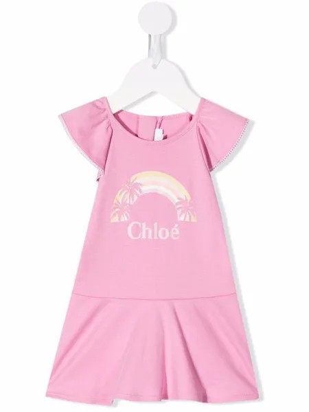 Chloé Kids платье-футболка с логотипом