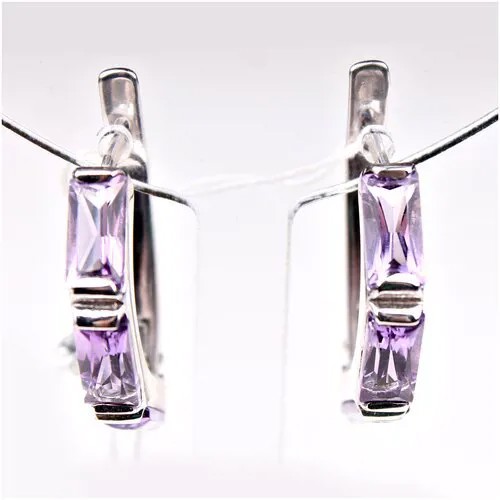 Серьги из серебра с аметистом