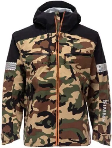 Размер куртки Simms Camo CX, большой дождевик, камуфляжный цвет Woodland — НОВИНКА!