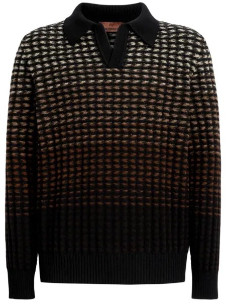 Missoni рубашка поло с градиентным узором, черный