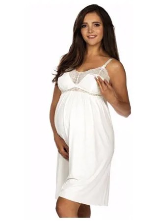 Сорочка Lupo Line 3058 белая для беременных и кормящих (50)