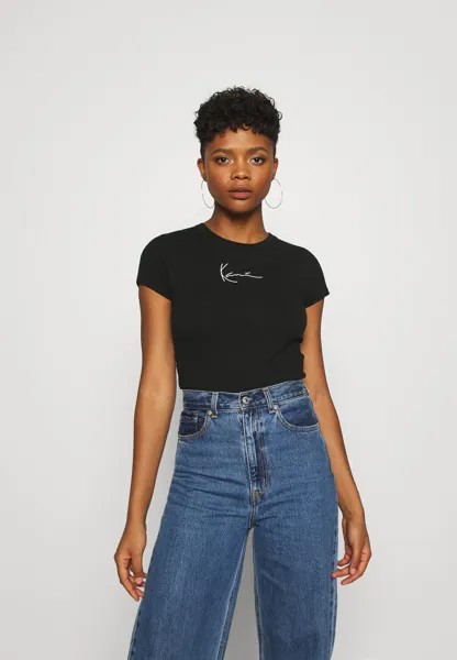 Футболка с принтом Small Signature Short Tee Karl Kani, черная