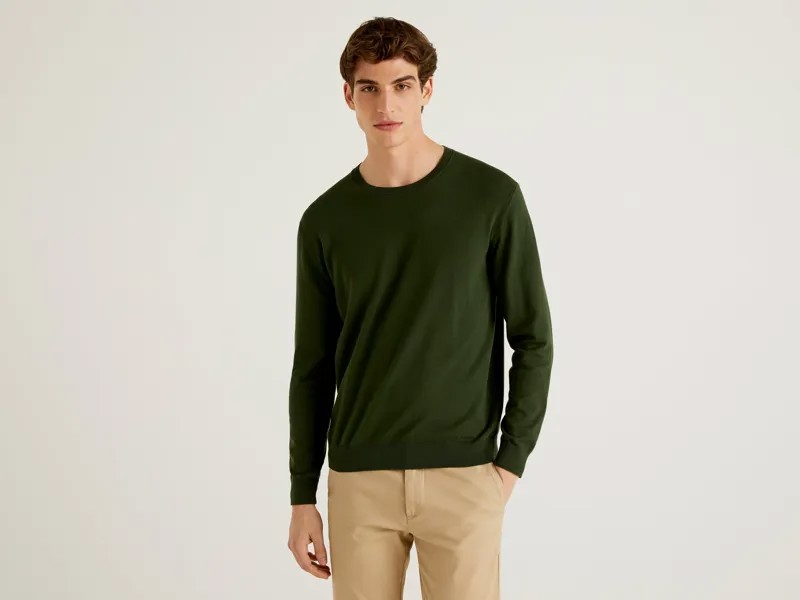 Джемпер мужской United Colors of Benetton 21A_10CVU1N60 зеленый XL