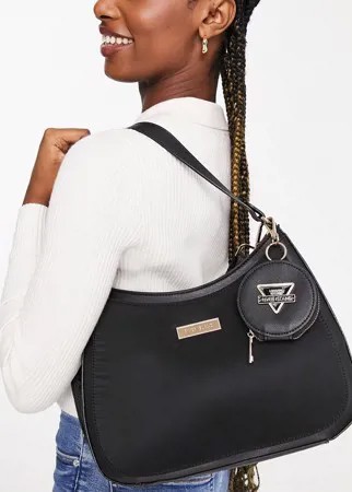Черная сумка через плечо с кошельком овальной формы River Island-Черный цвет