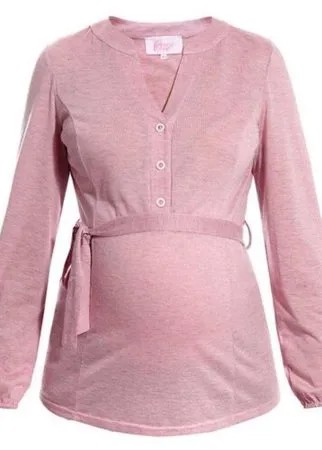 Блуза Х-образного силуэта трикотажная с длинным рукавом (розовый) Mammy Size 31704485 (42-52) (Демисезонные; Длинный рукав; Розовый; Размер 42)