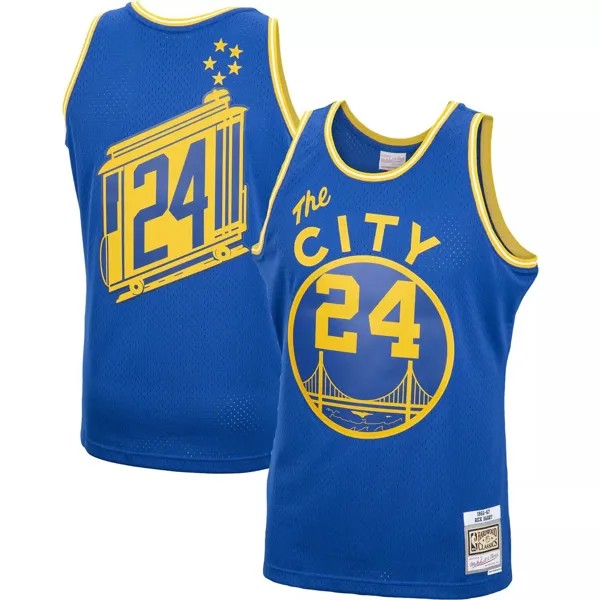 Мужская майка Mitchell & Ness Rick Barry Royal Golden State Warriors 1966-67 Hardwood Classics Swingman
