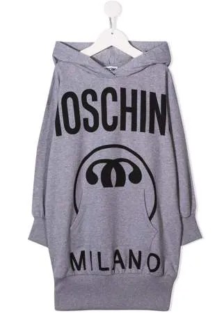 Moschino Kids платье-худи с логотипом