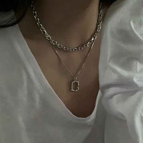 Комплект украшений pendant necklace, длина 47 см., серебряный