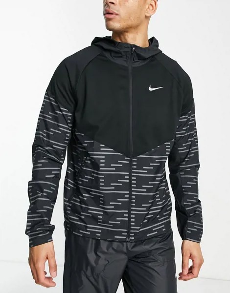 Черная куртка из водонепроницаемого материала Nike Running Run Division Therma-FIT Miler-Черный