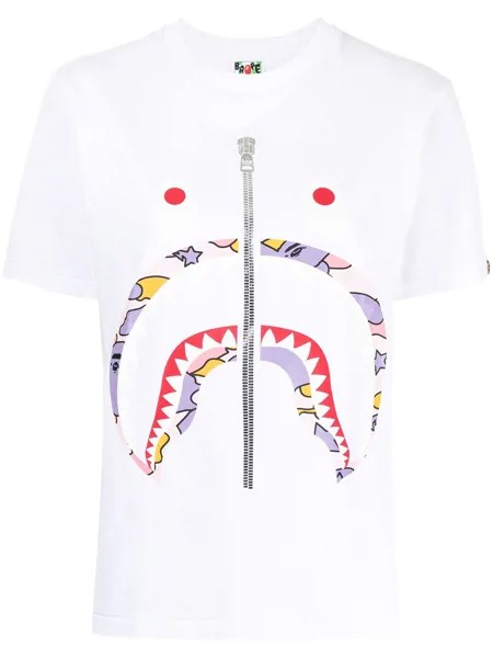 A BATHING APE® футболка Shark с камуфляжным принтом
