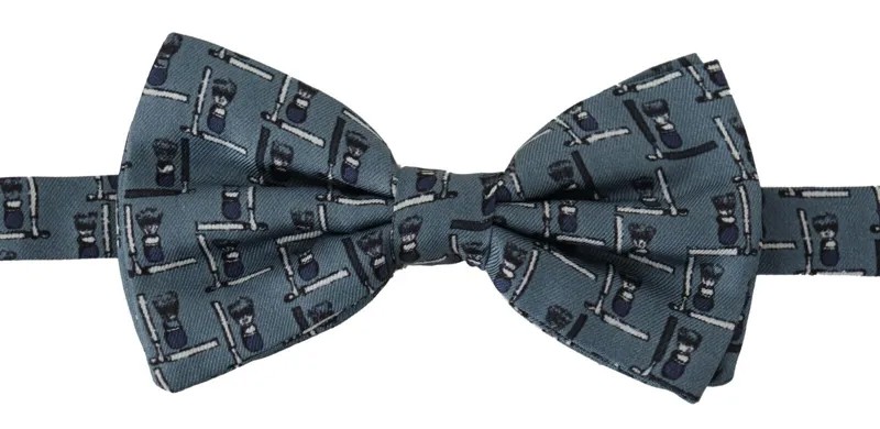 Мужской галстук-бабочка DOLCE - GABBANA синий, 100% шелк, папийон с регулируемым воротником, рекомендуемая розничная цена 200 долларов США.