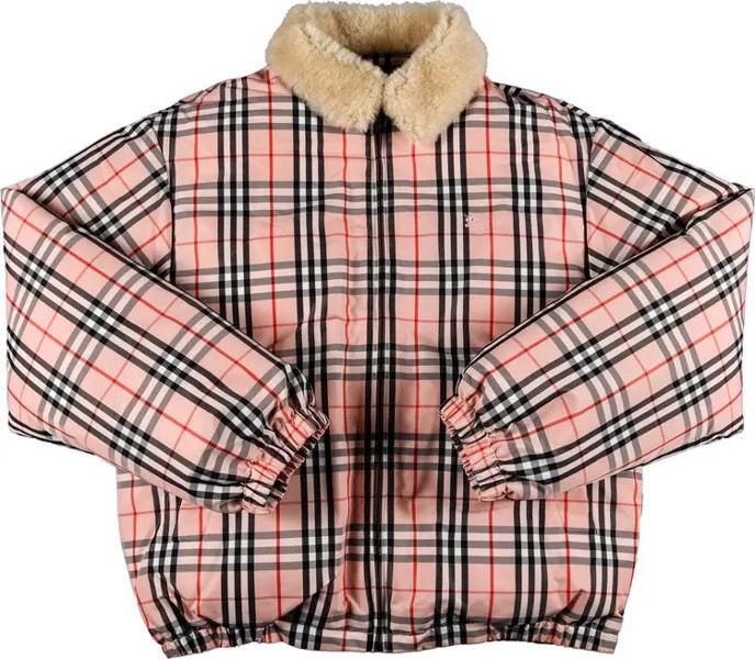 Пуховик Supreme x Burberry Shearling Collar Down Puffer Jacket 'Pink', розовый