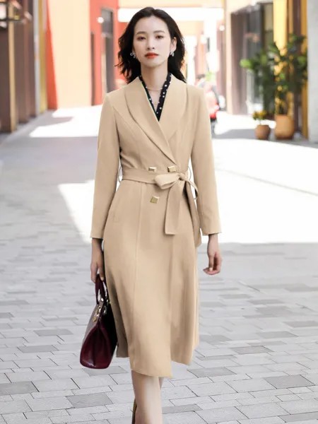Женская ветровка, корейская модная куртка, зимнее пальто, длинное пальто, осеннее пальто, абрикосовая уличная одежда, корейские пальто для женщин