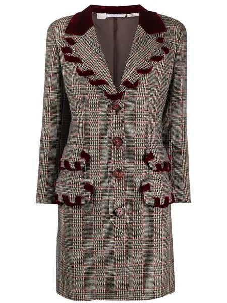 Valentino Pre-Owned клетчатое пальто 1990-х годов
