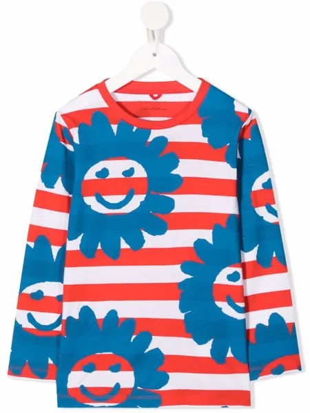 Stella McCartney Kids футболка Stripes & Daisies с длинными рукавами