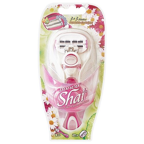 Dorco SHAI Sweetie Бритвенный станок с 2 сменными лезвиями в комплекте