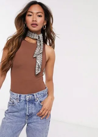 Коричневый боди Stradivarius