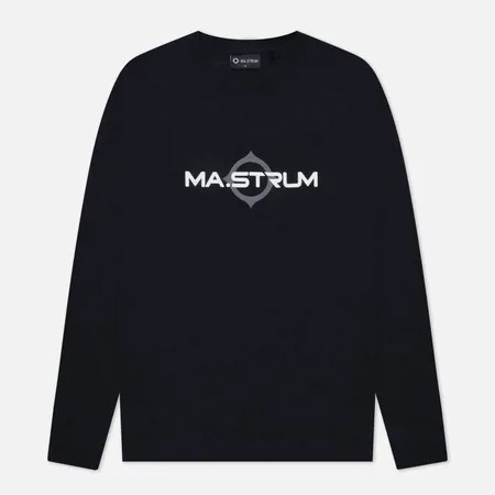 Мужской лонгслив MA.Strum Logo Print, цвет чёрный, размер S