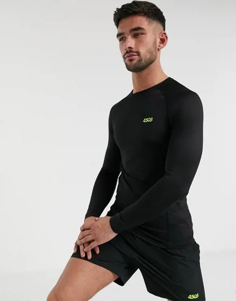 Черный обтягивающий лонгслив ASOS 4505 icon