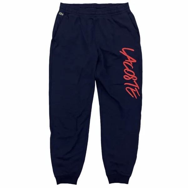 Lacoste LIVE Мужские спортивные штаны из флиса с надписью Logo Брюки-джоггеры Красный Синий L!VE