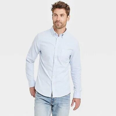 Мужская оксфордская рубашка на пуговицах с длинными рукавами на все случаи жизни — Goodfellow - Co Light